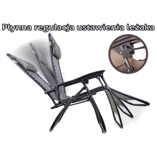 Leżak ogrodowy z podstawką pod napoje